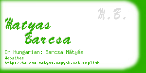 matyas barcsa business card