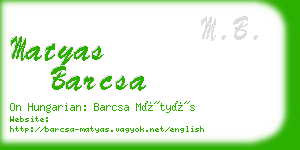 matyas barcsa business card